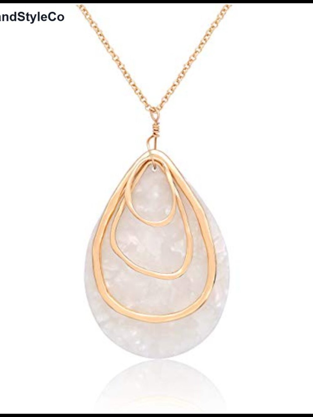 MOLOCH Long Teardrop Acrylic Circle Pendant Necklace Boho